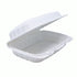 MINERAL FILLED HINGED BOX -  9"X6" ONE COMPARTMENT WHITE