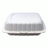 MINERAL FILLED HINGED BOX -  8"X8" THREE COMPARTMENT WHITE