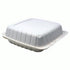 MINERAL FILLED HINGED BOX - 9"X9" THREE COMPARTMENT WHITE