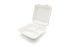 BAGASSE BURGER BOX - 9"X9" THREE COMPARTMENT WHITE
