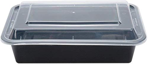 38 OZ BLACK INJECTION MOLD CONATINER (RECTANGLE)  38 OZ BLACK