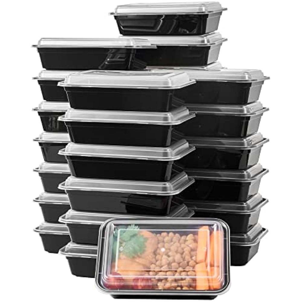 24 OZ BLACK INJECTION MOLD CONATINER (RECTANGLE)