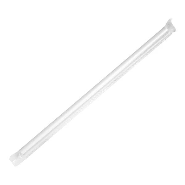 GIANT STRAW 8.25 INCH CLEAR WRAPPED