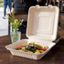BAGASSE BURGER BOX - 9"X9" ONE COMPARTMENT WHITE