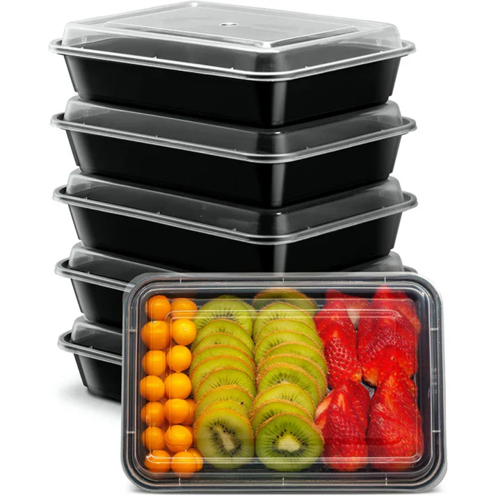 28 OZ BLACK INJECTION MOLD CONATINER (RECTANGLE)