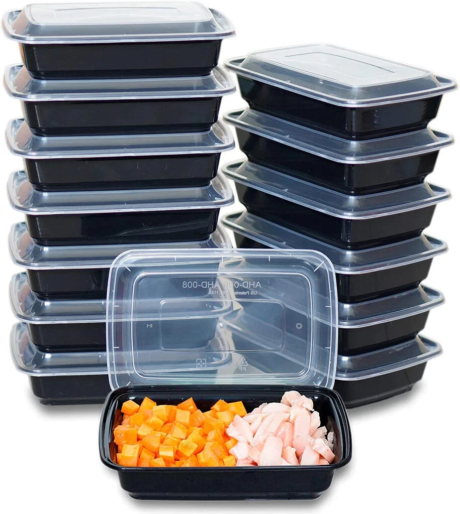 16 OZ BLACK INJECTION MOLD CONATINER (RECTANGLE)
